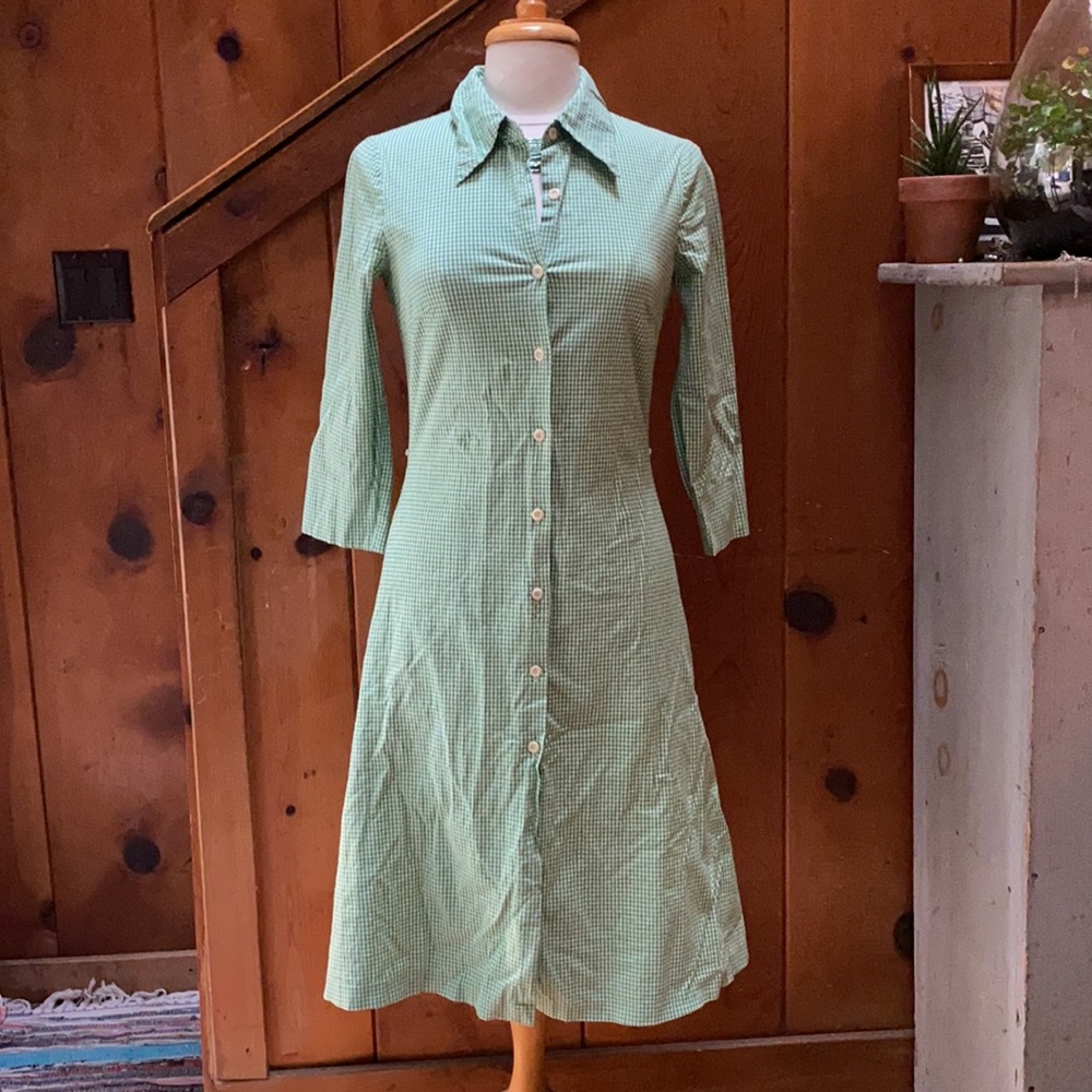 Diane vonFurstenberg Gingham Shirt Dress Vintage